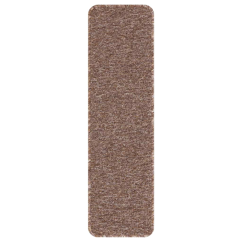 Rutschfeste Treppenmatten 15 stk. 75 x 20 cm Braun PP