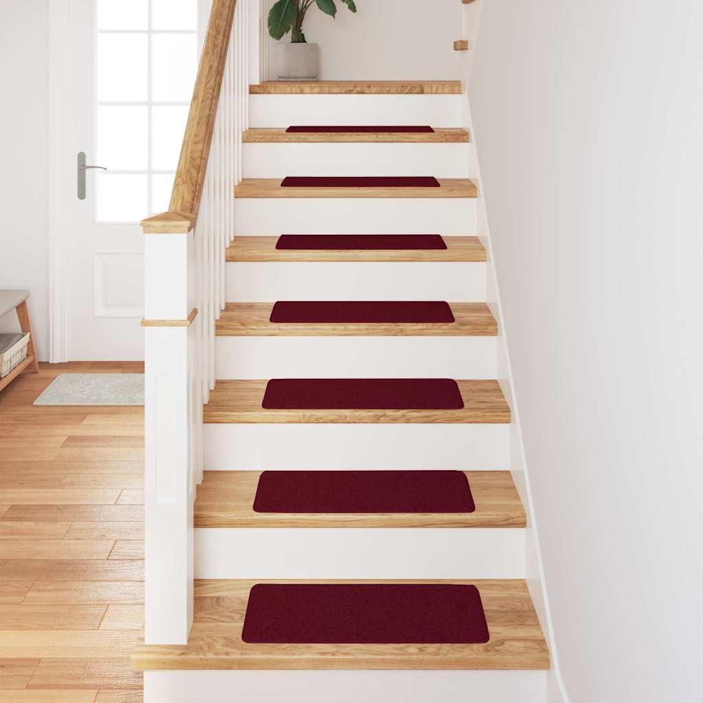 Rutschfeste Treppenmatten 15 stk. 60 x 25 cm Bordeaux PP