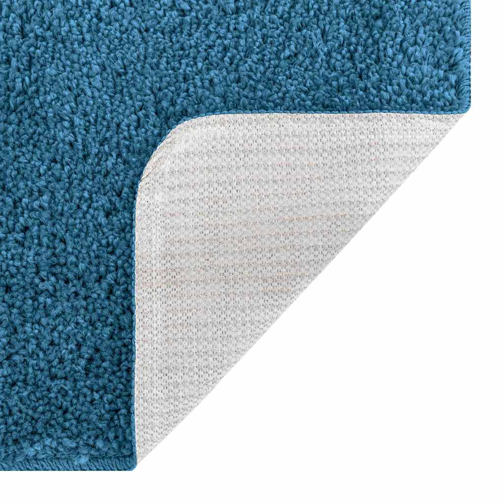 Rutschfeste Badematte mit Toilettenausschnitt Blau 50 x 50 cm