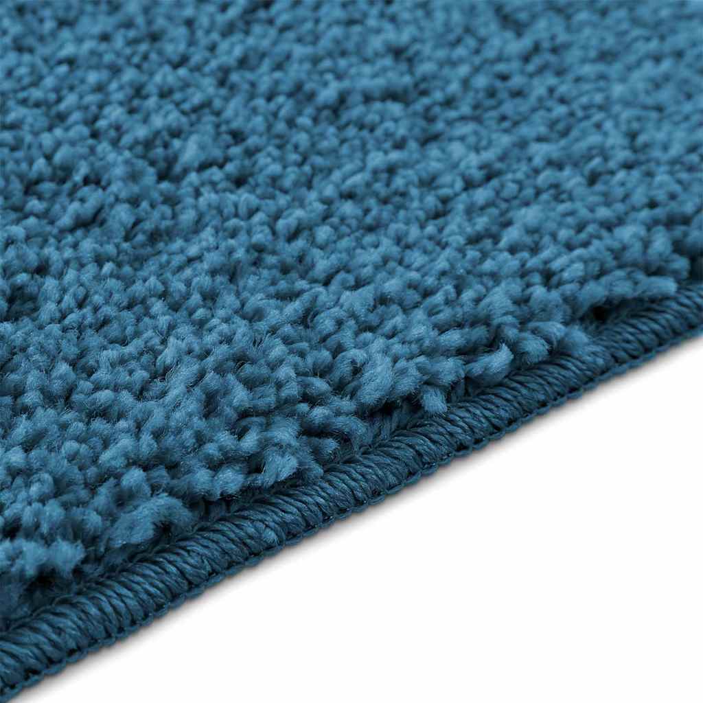 Rutschfeste Badematte mit Toilettenausschnitt Blau 50 x 50 cm