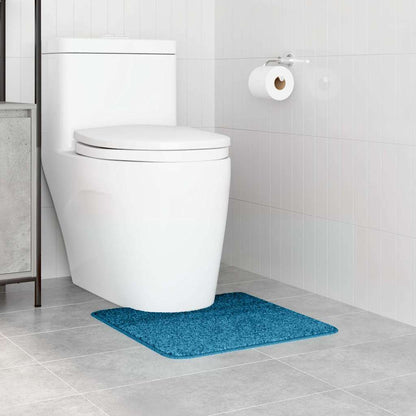 Rutschfeste Badematte mit Toilettenausschnitt Blau 50 x 50 cm