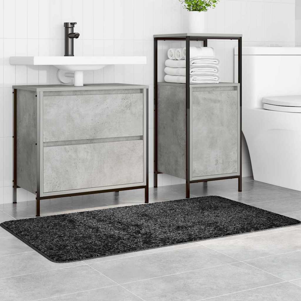 Rutschfeste Badmatte Dunkelgrau 70 x 120 cm PP