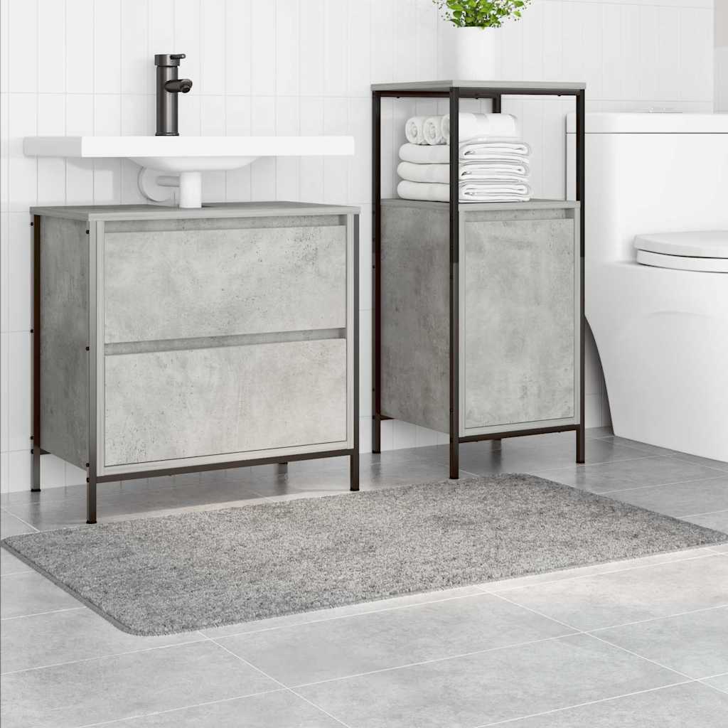Rutschfeste Badmatte Grau 70 x 120 cm PP
