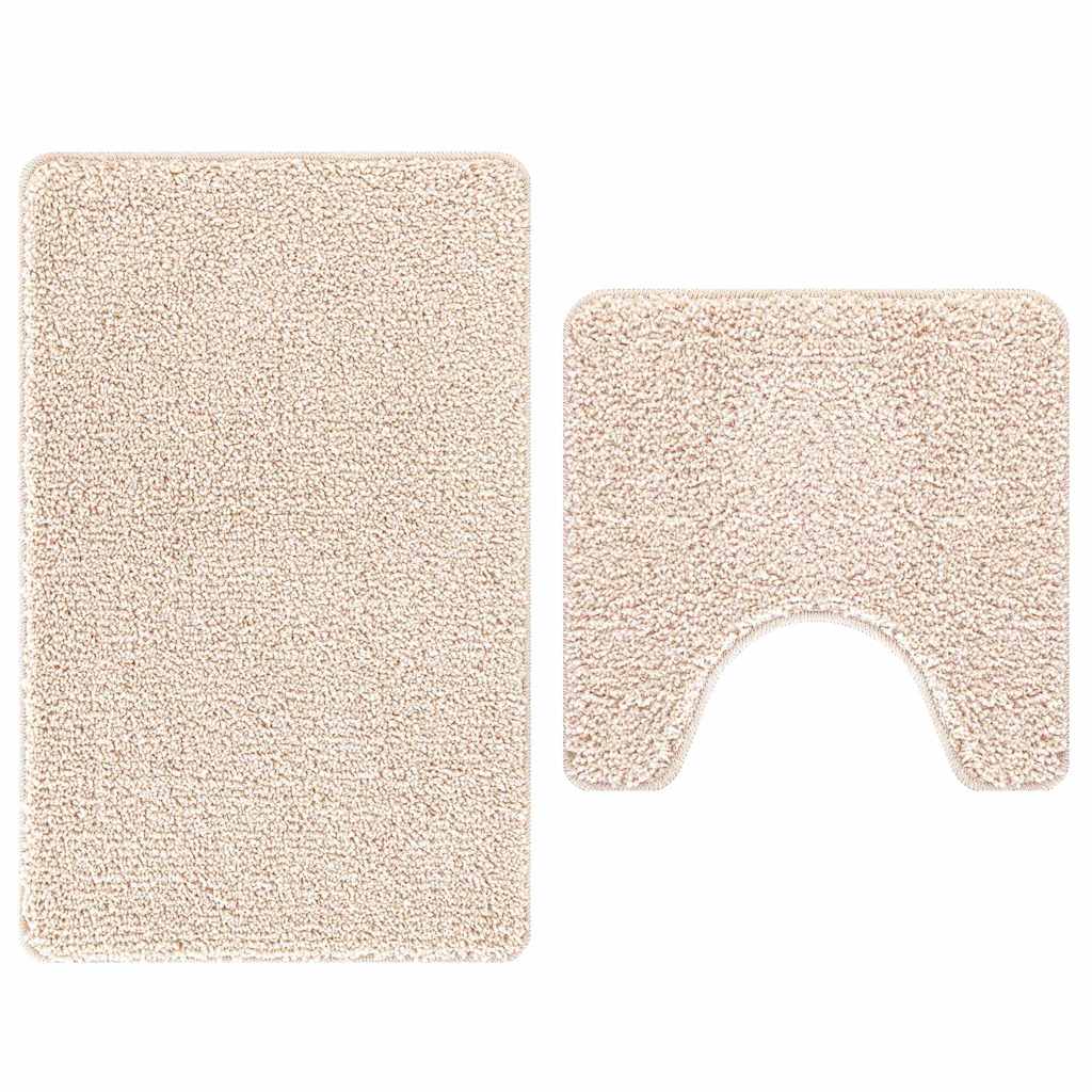 Anti-Rutsch Badematten-Set 2 stk. Creme 50 x 50 cm PP