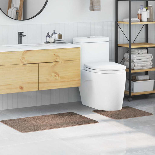 Anti-Rutsch Badematten-Set 2 Stk. Braun 50 x 50 cm PP