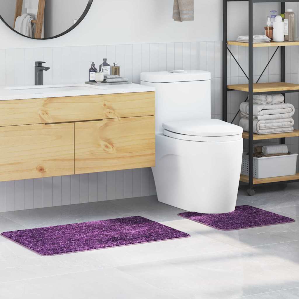 Anti-Rutsch Badematten-Set 2 stk. Lila 50 x 50 cm PP