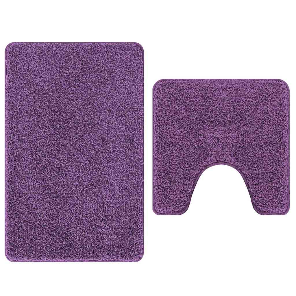 Anti-Rutsch Badematten-Set 2 stk. Lila 50 x 50 cm PP