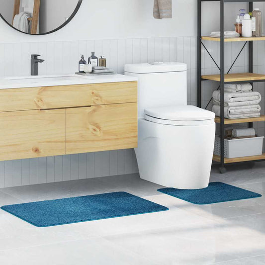 Anti-Rutsch Badematten-Set 2 Stk. Blau 50 x 50 cm PP