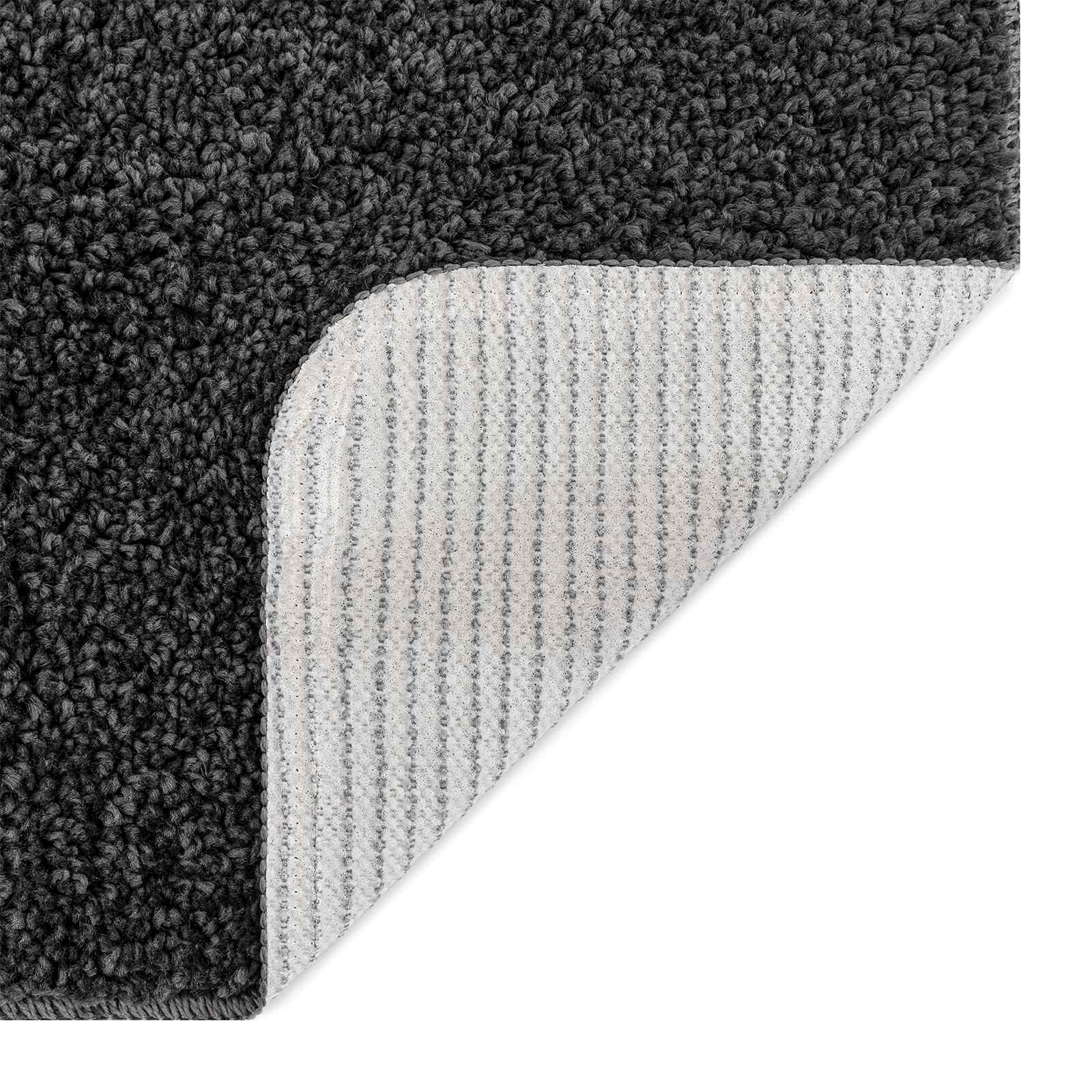 Anti-Rutsch Badematten-Set 3 pcs Dunkelgrau PP
