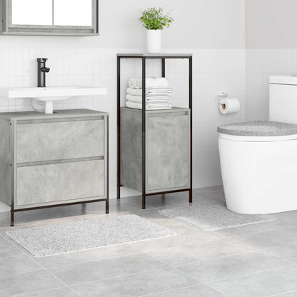 Anti-Rutsch Badematten-Set 3 stk. Grau 50 x 80 cm PP
