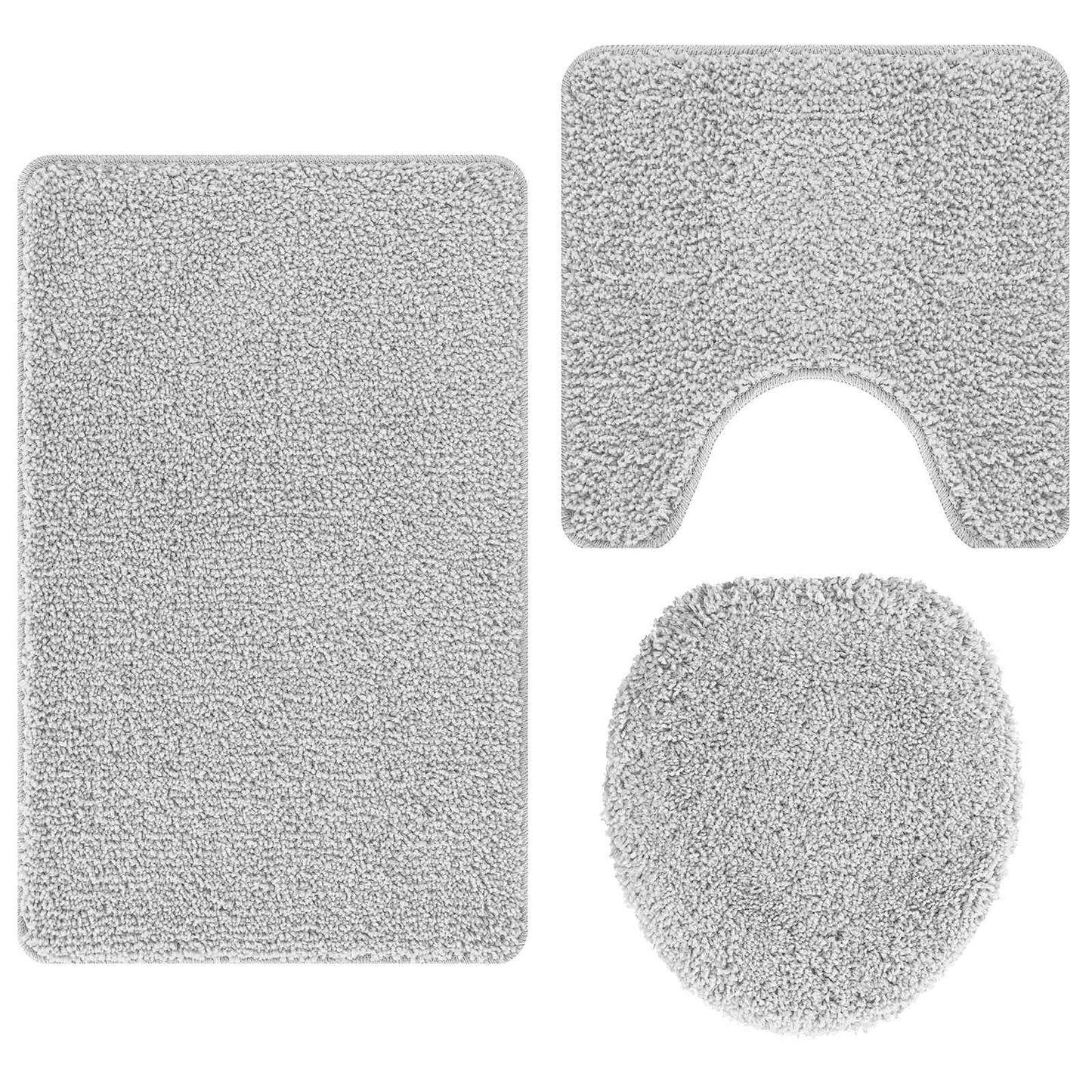 Anti-Rutsch Badematten-Set 3 pcs Grau PP