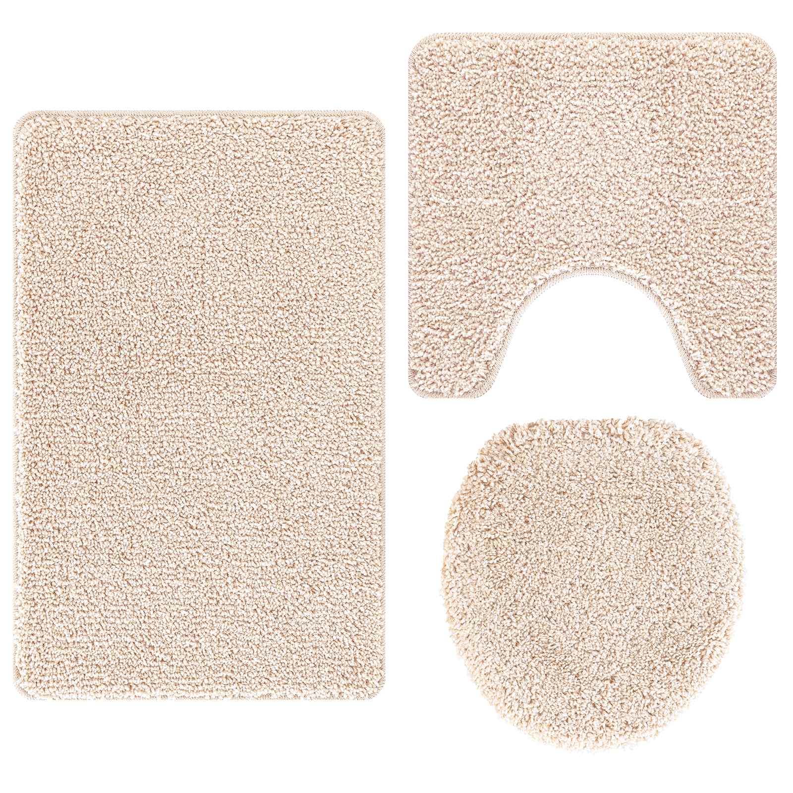 Anti-Rutsch Badematten-Set 3 pcs Creme PP