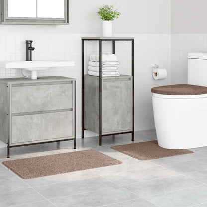 Anti-Rutsch Badematten-Set 3 stk. Braun 50 x 80 cm PP