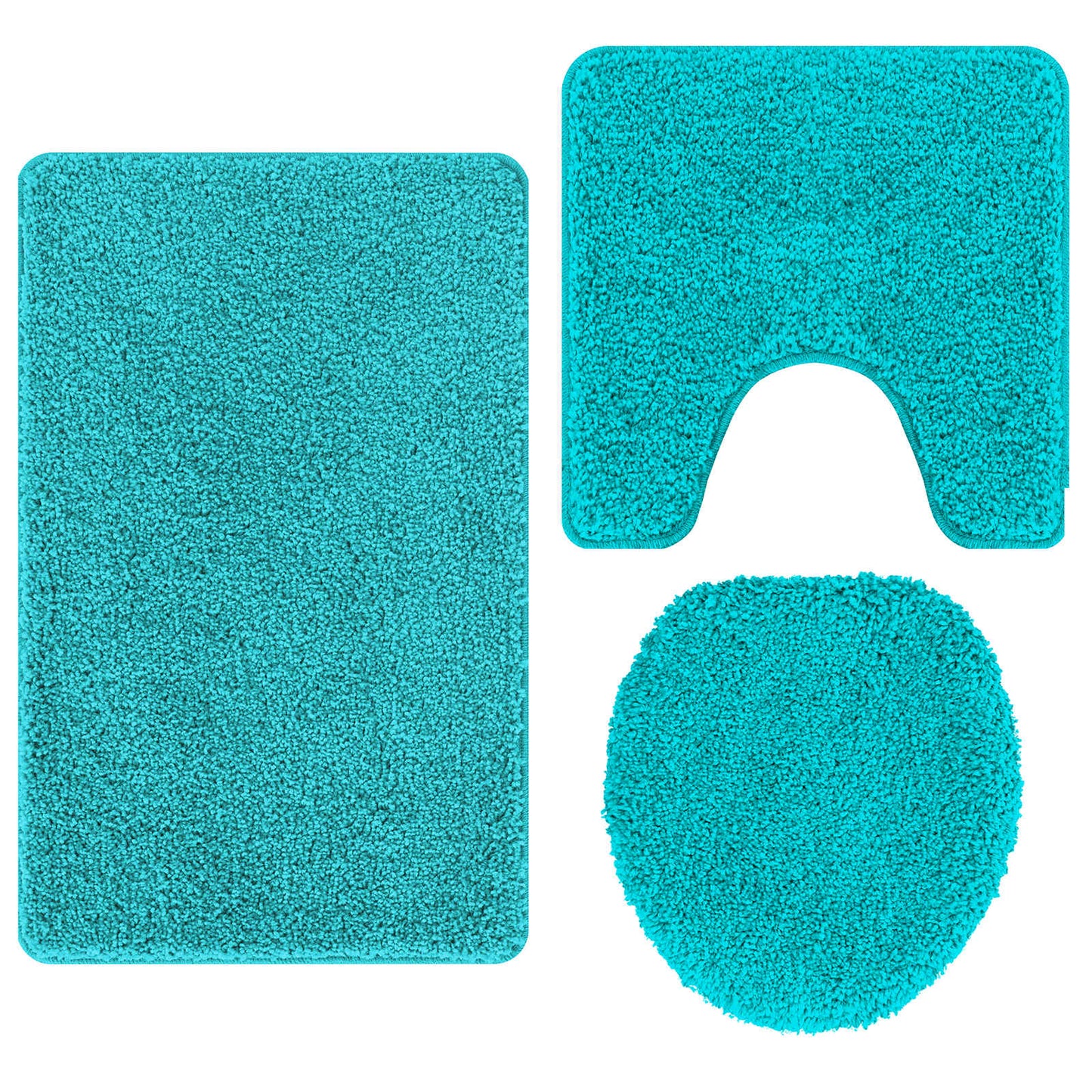 Anti-Rutsch Badematten-Set 3 pcs Türkis PP