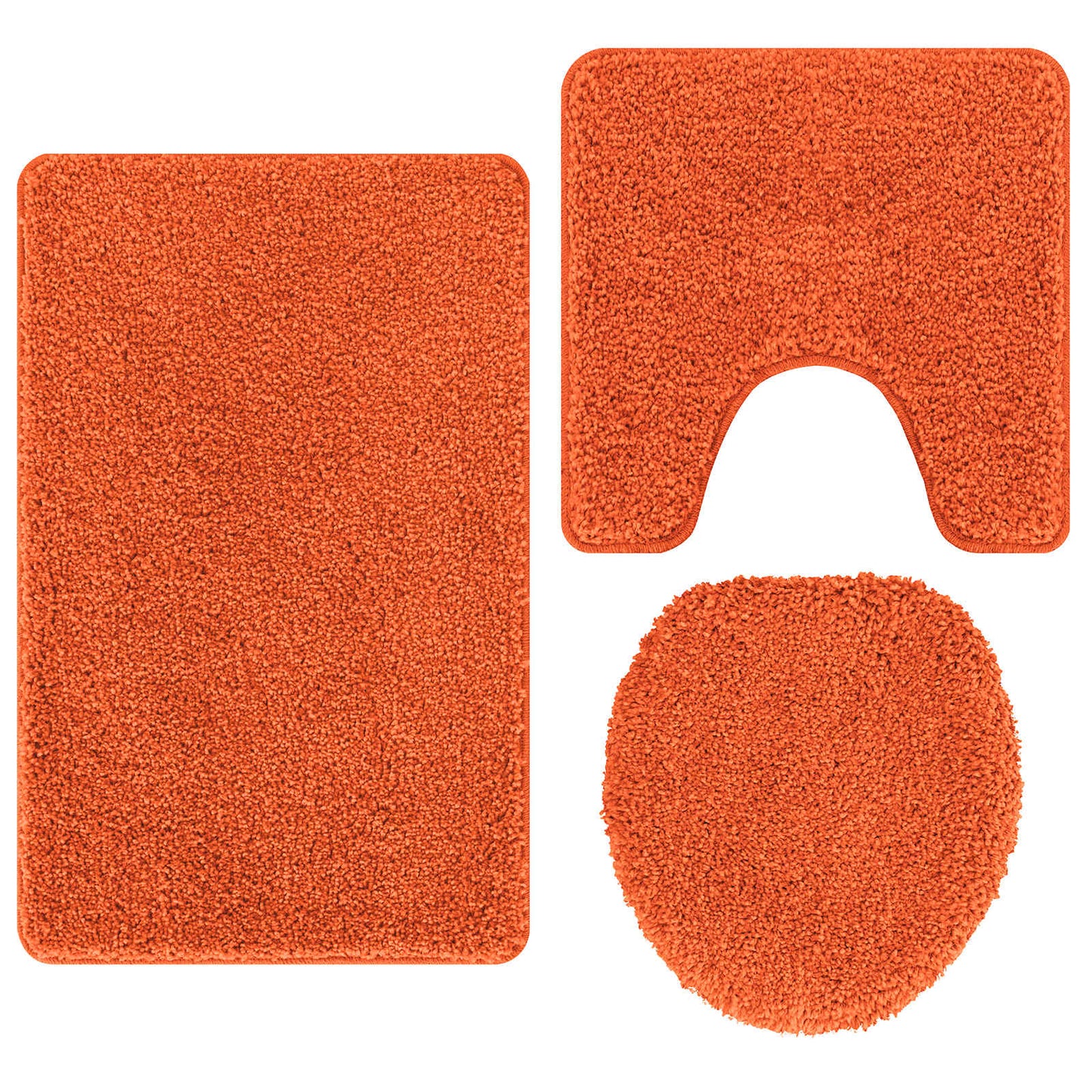 Anti-Rutsch Badematten-Set 3 stk. Orange 50 x 80 cm PP