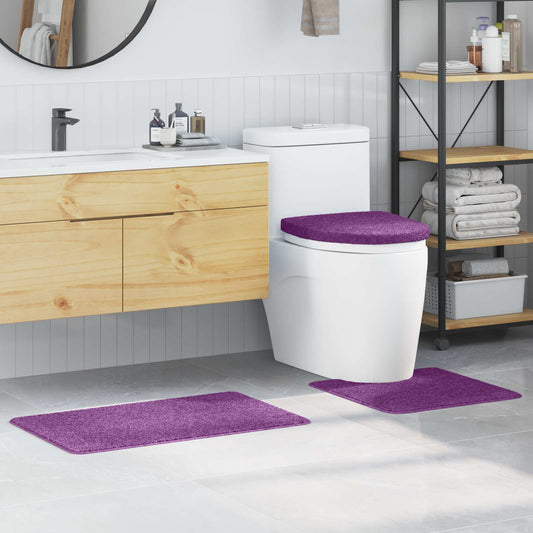 Anti-Rutsch Badematten-Set 3 Stk. Lila 50 x 80 cm PP