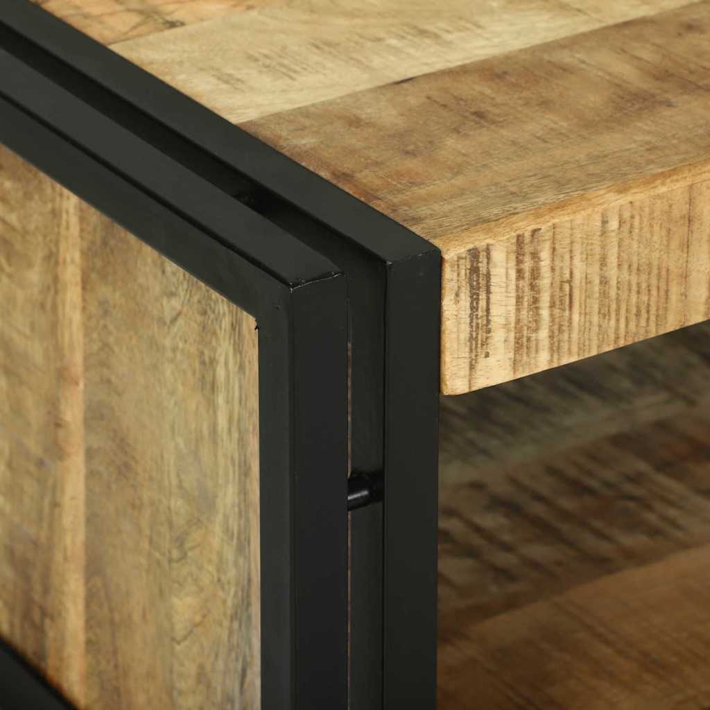 Couchtisch Braun 90 x 50 x 38 cm Raues Mango-Massivholz