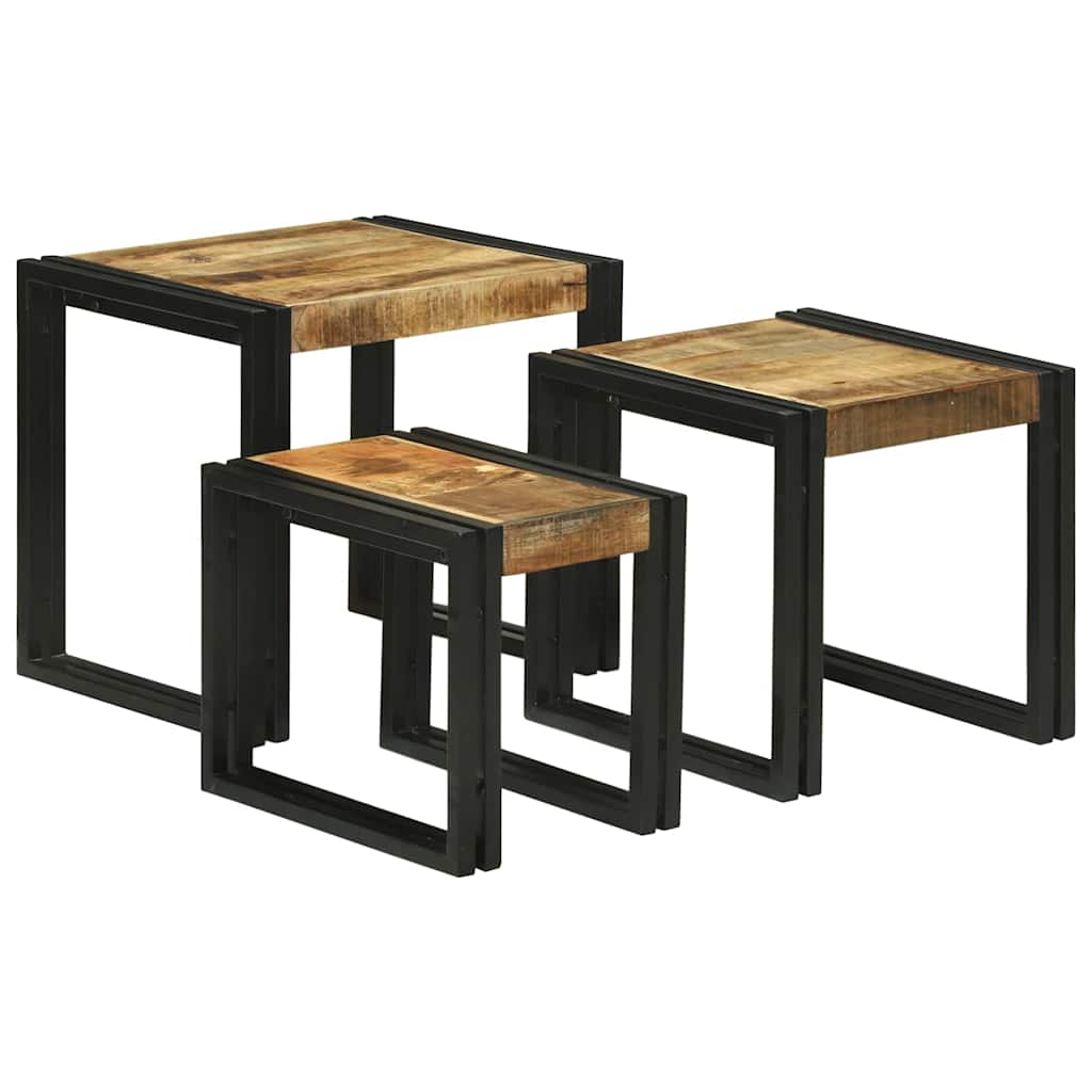 Nestingtisch 3 stk. Braun und Schwarz 50 x 40 x 45 cm