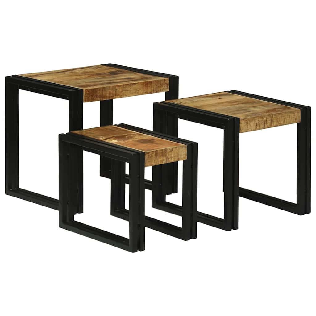 Nestingtisch 3 stk. Braun und Schwarz 50 x 40 x 45 cm