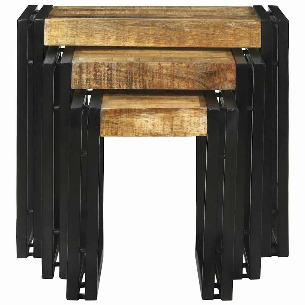 Nestingtisch 3 stk. Braun und Schwarz 50 x 40 x 45 cm