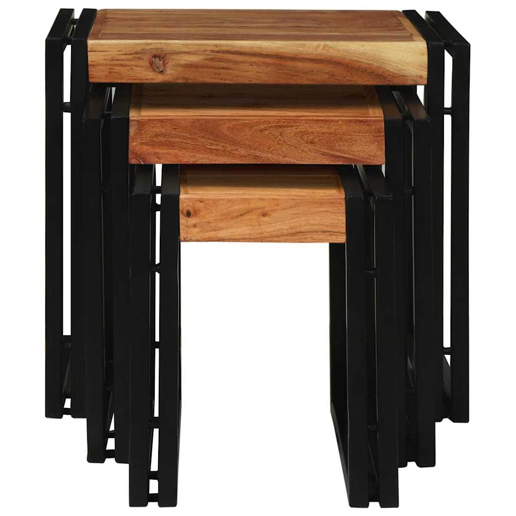 Nestingtisch 3 stk. Braun und Schwarz 50 x 40 x 45 cm
