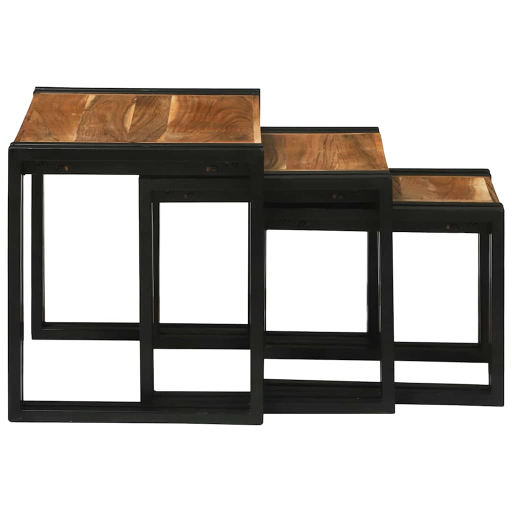 Nestingtisch 3 stk. Braun und Schwarz 50 x 40 x 45 cm