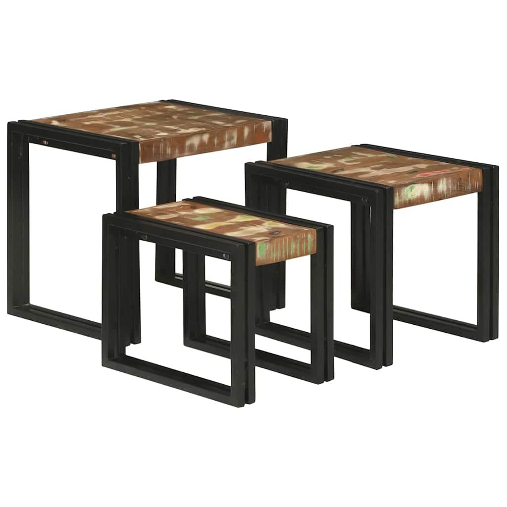 Nestingtisch 3 stk. Braun und Schwarz 50 x 40 x 45 cm