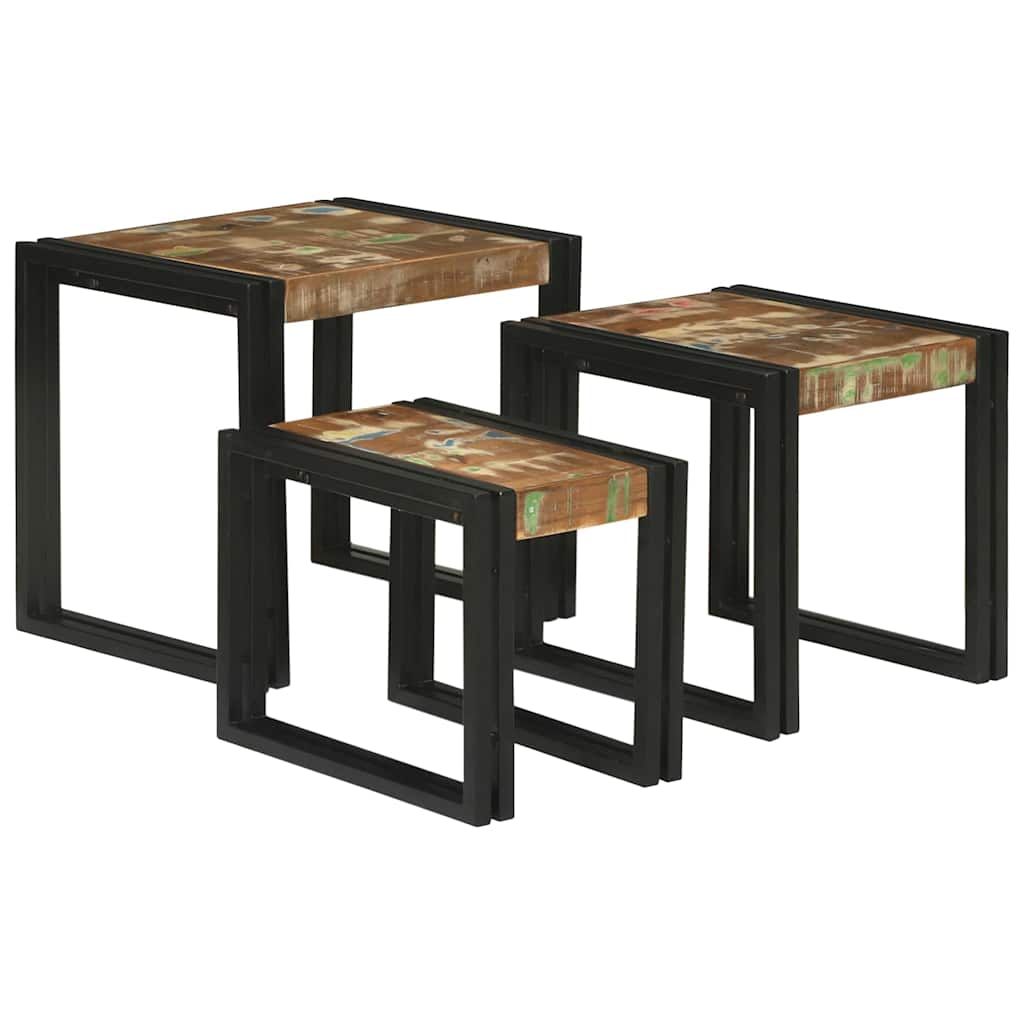 Nestingtisch 3 stk. Braun und Schwarz 50 x 40 x 45 cm