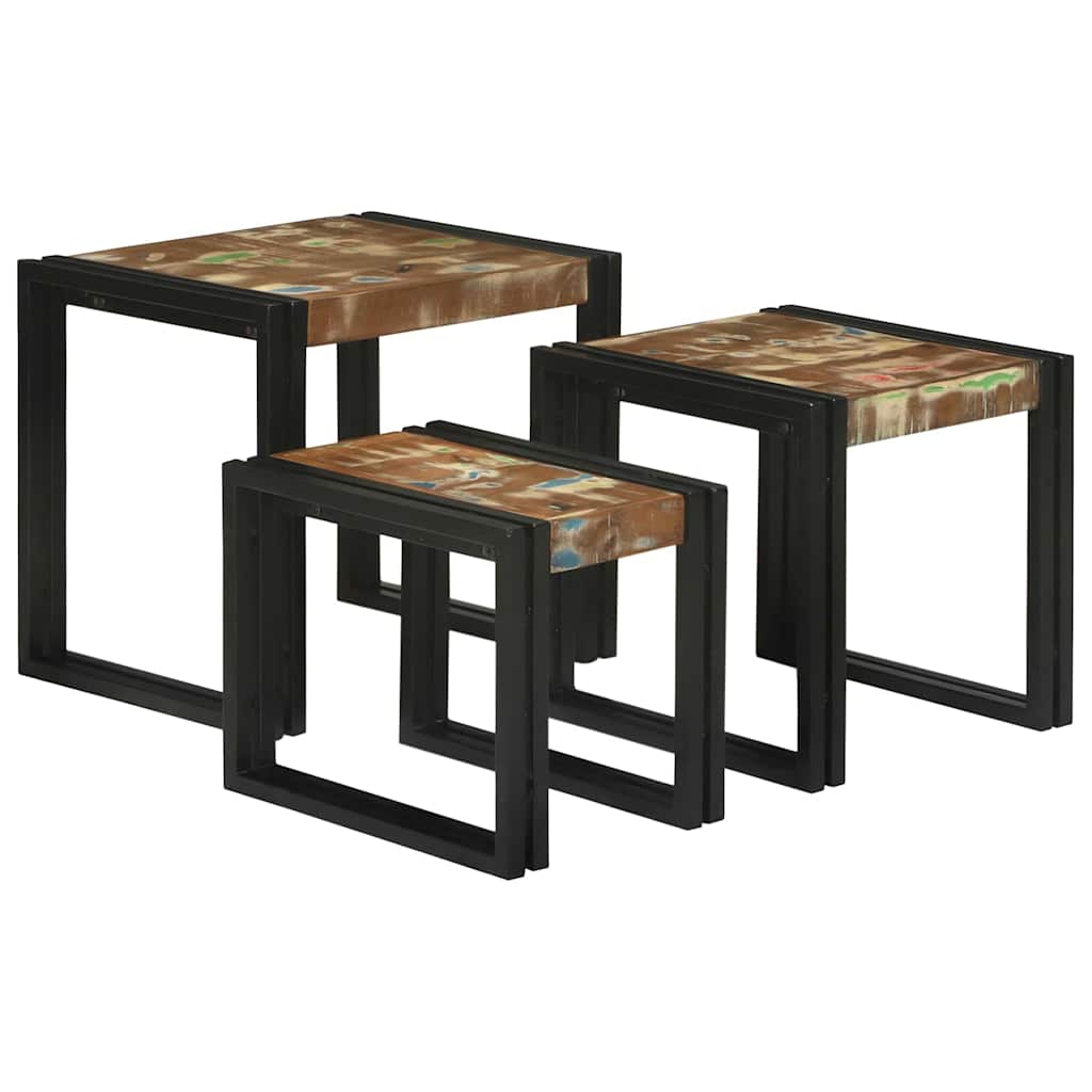 Nestingtisch 3 stk. Braun und Schwarz 50 x 40 x 45 cm