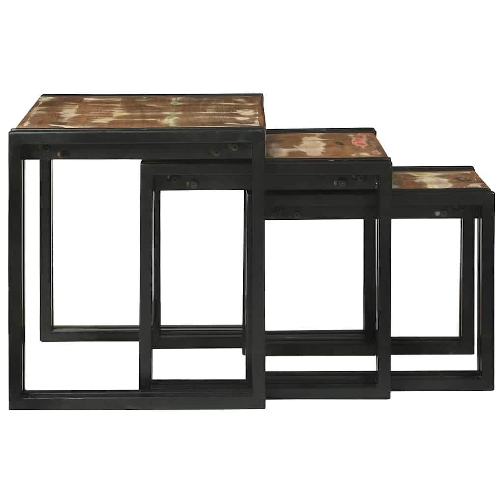 Nestingtisch 3 stk. Braun und Schwarz 50 x 40 x 45 cm