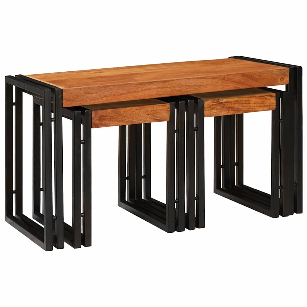 Nestingtisch 3 stk. Braun und Schwarz 82 x 40 x 45 cm