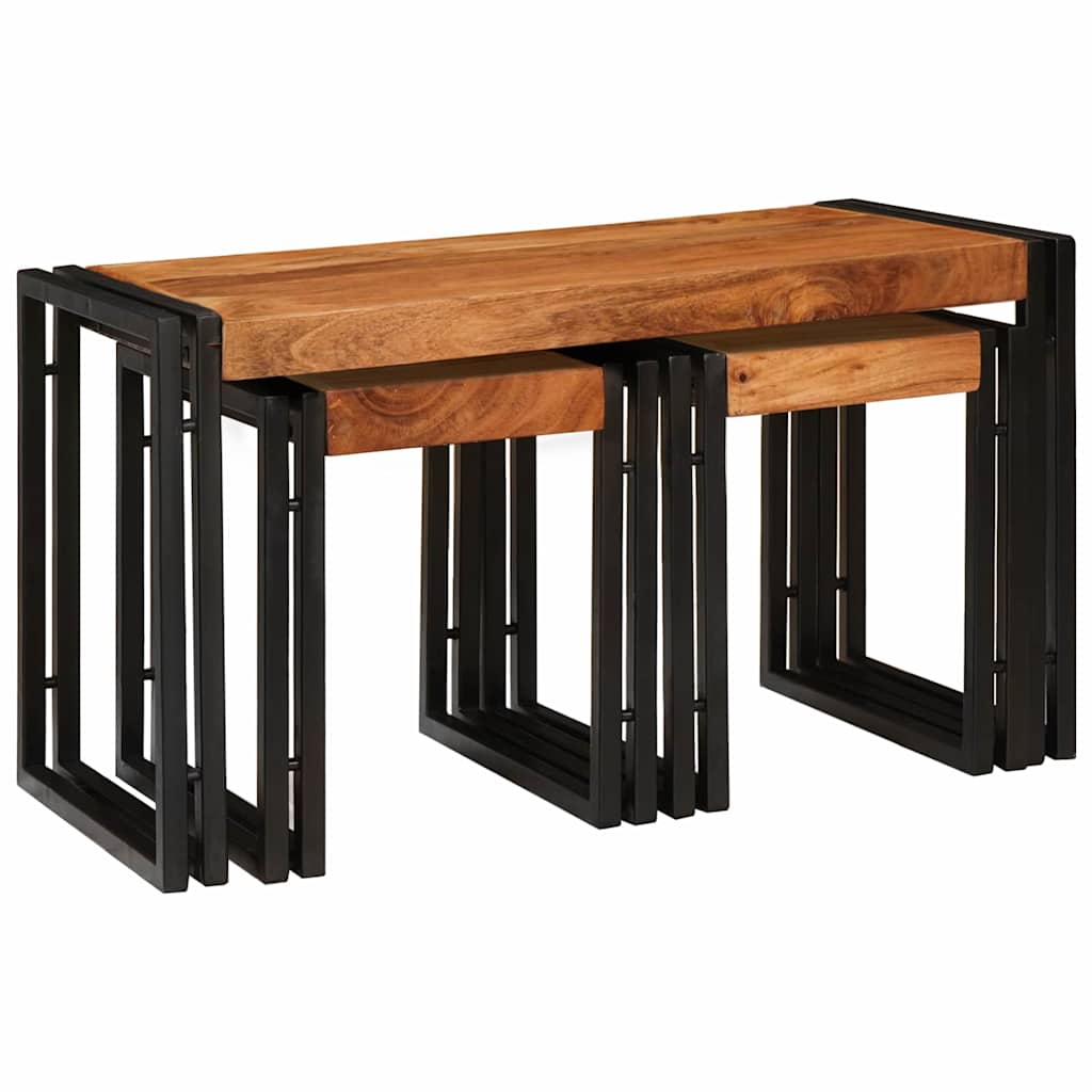 Nestingtisch 3 stk. Braun und Schwarz 82 x 40 x 45 cm