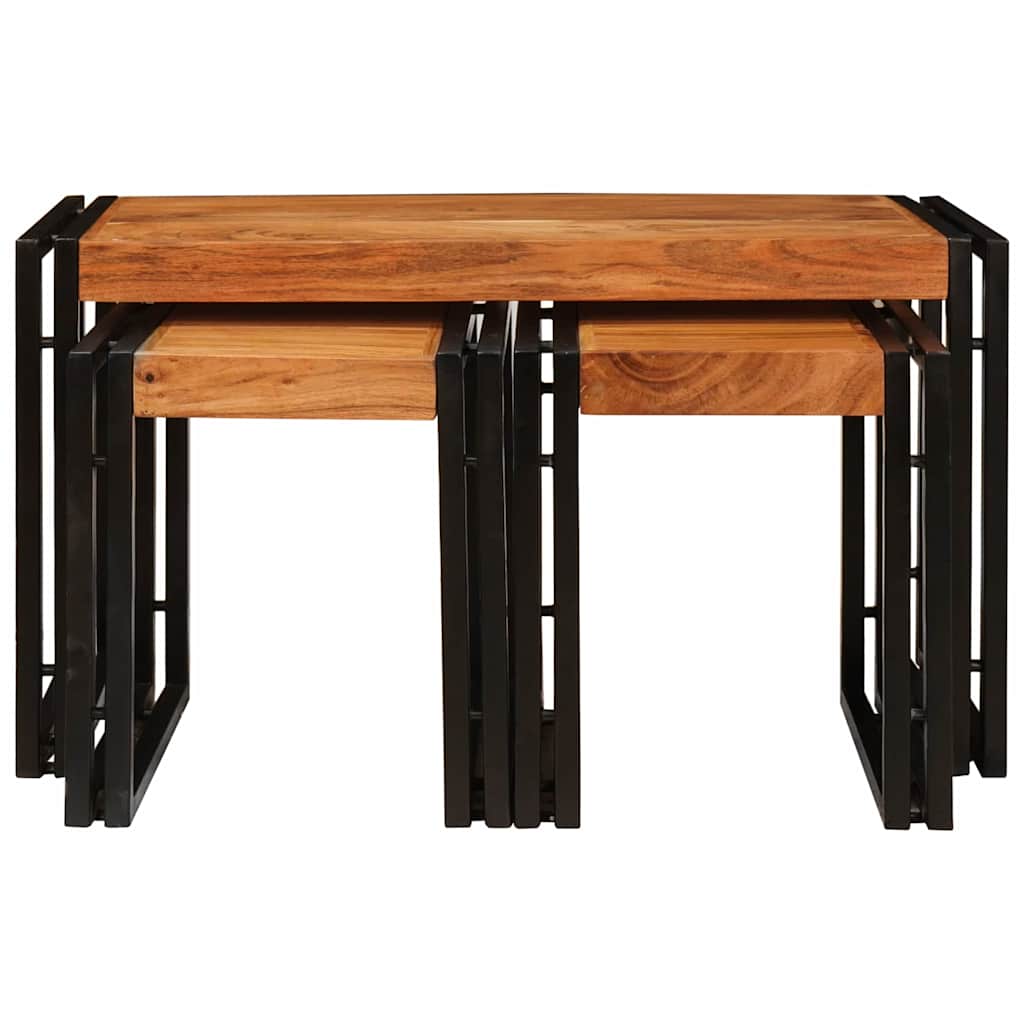 Nestingtisch 3 stk. Braun und Schwarz 82 x 40 x 45 cm