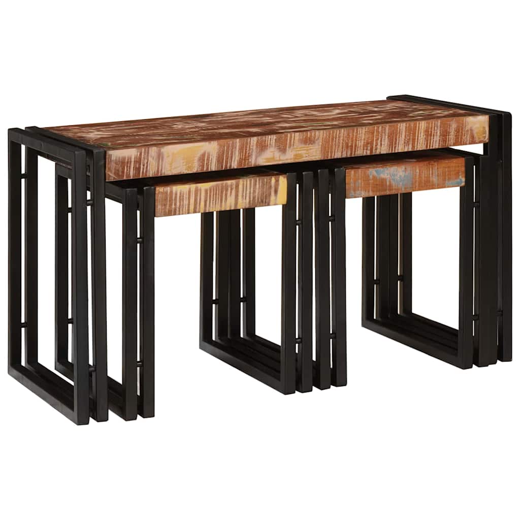 Nestingtisch 3 stk. Braun und Schwarz 82 x 40 x 45 cm