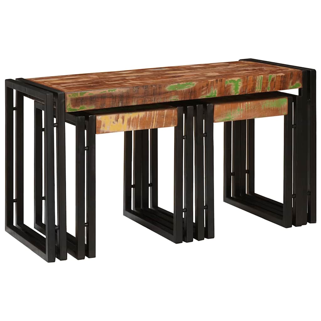 Nestingtisch 3 stk. Braun und Schwarz 82 x 40 x 45 cm