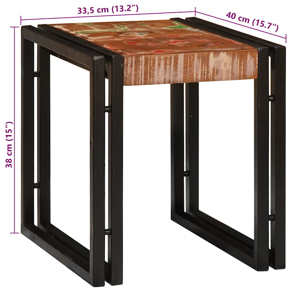 Nestingtisch 3 stk. Braun und Schwarz 82 x 40 x 45 cm