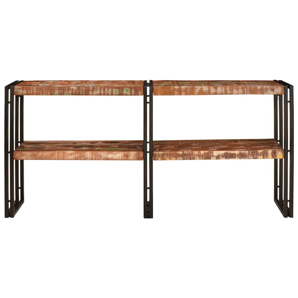 Konsolentisch mit Regal Mehrfarbig Massives upgecyceltes Holz
