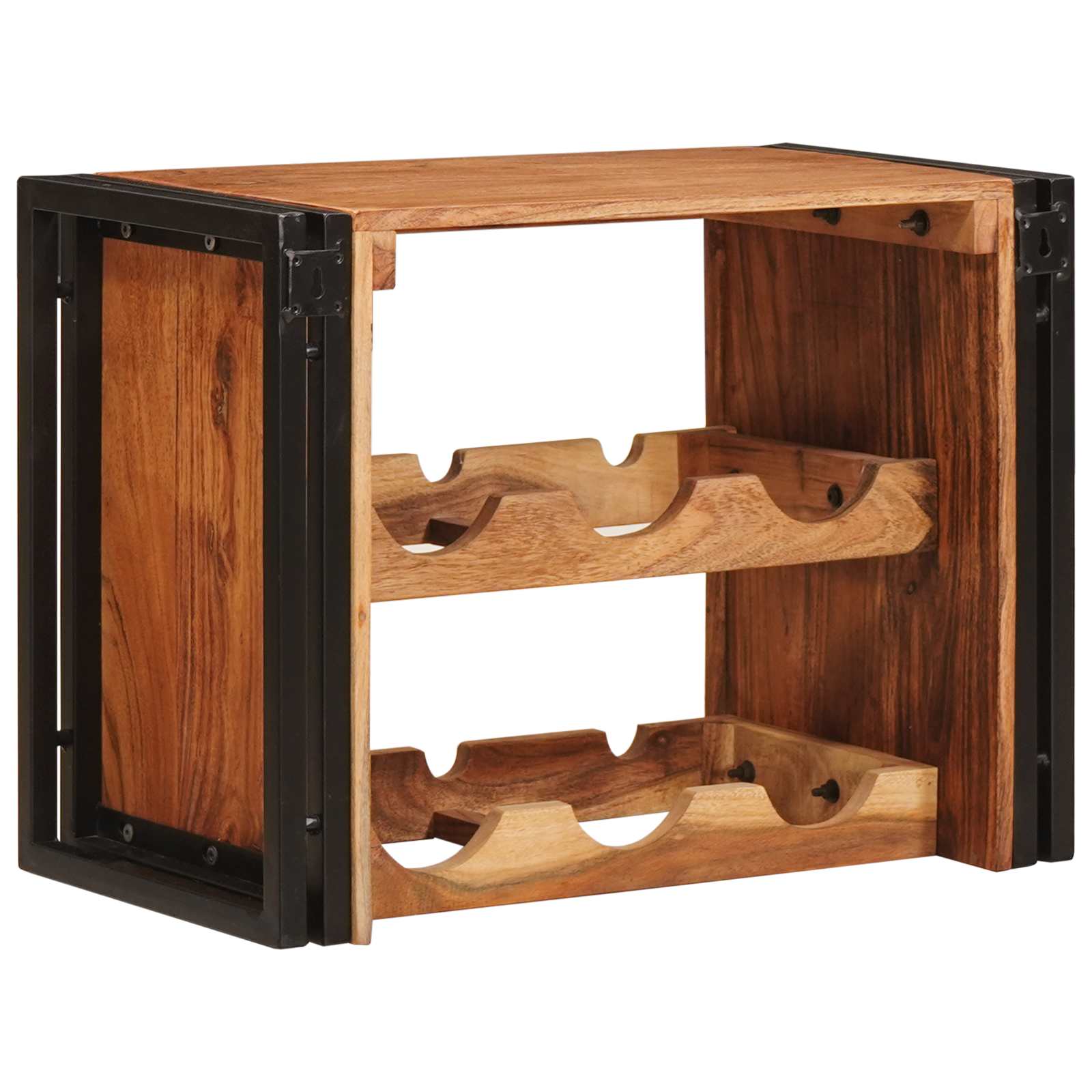 Weinregal Braun 60 x 45 x 33 cm Massivholz Akazie