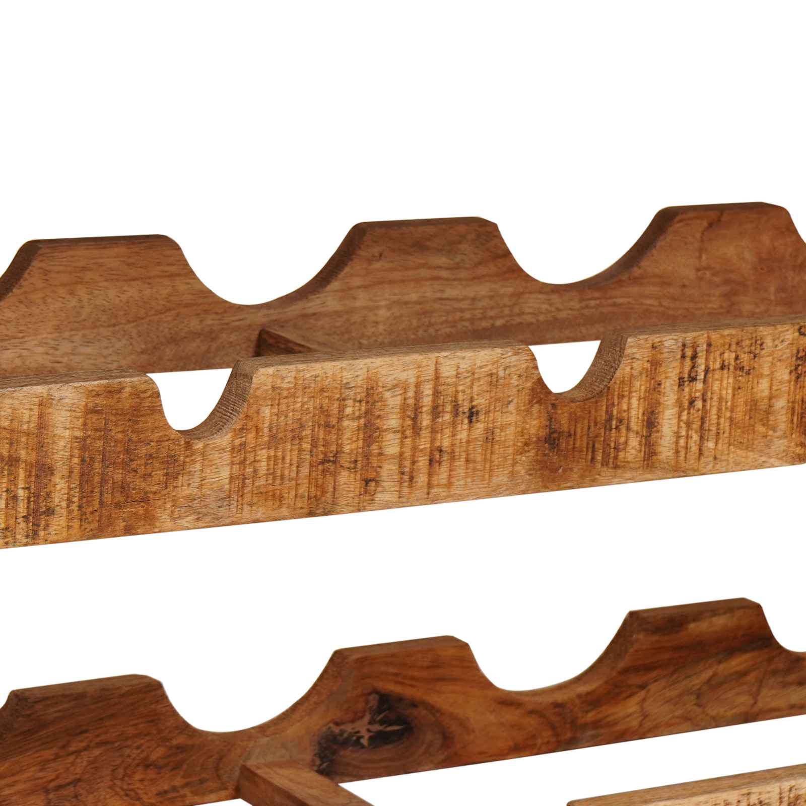 Weinregal Braun 100 x 45 x 33 cm Massives grobes Mangoholz