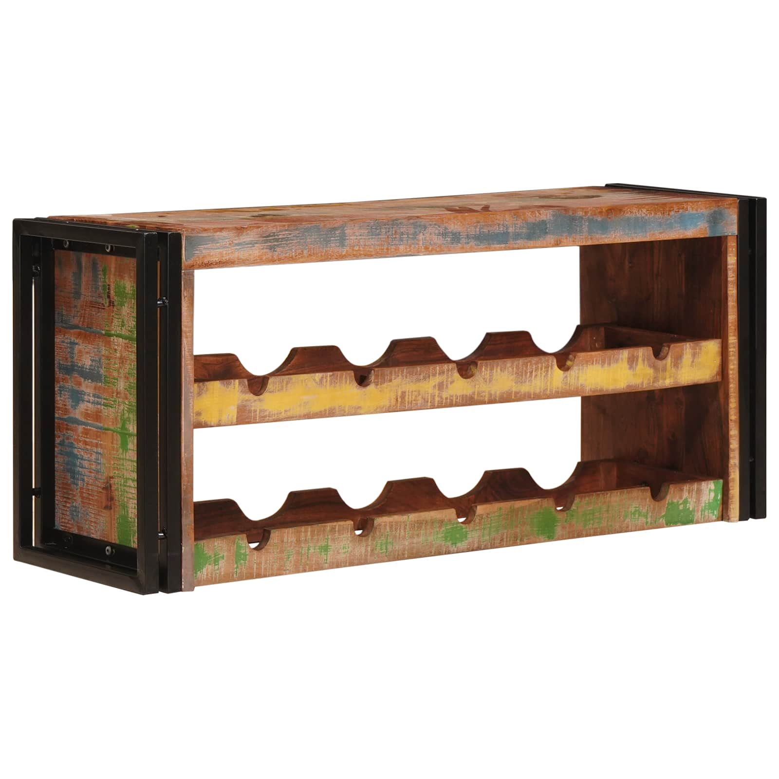 Weinregal Braun 100 x 45 x 33 cm Massives Altholz