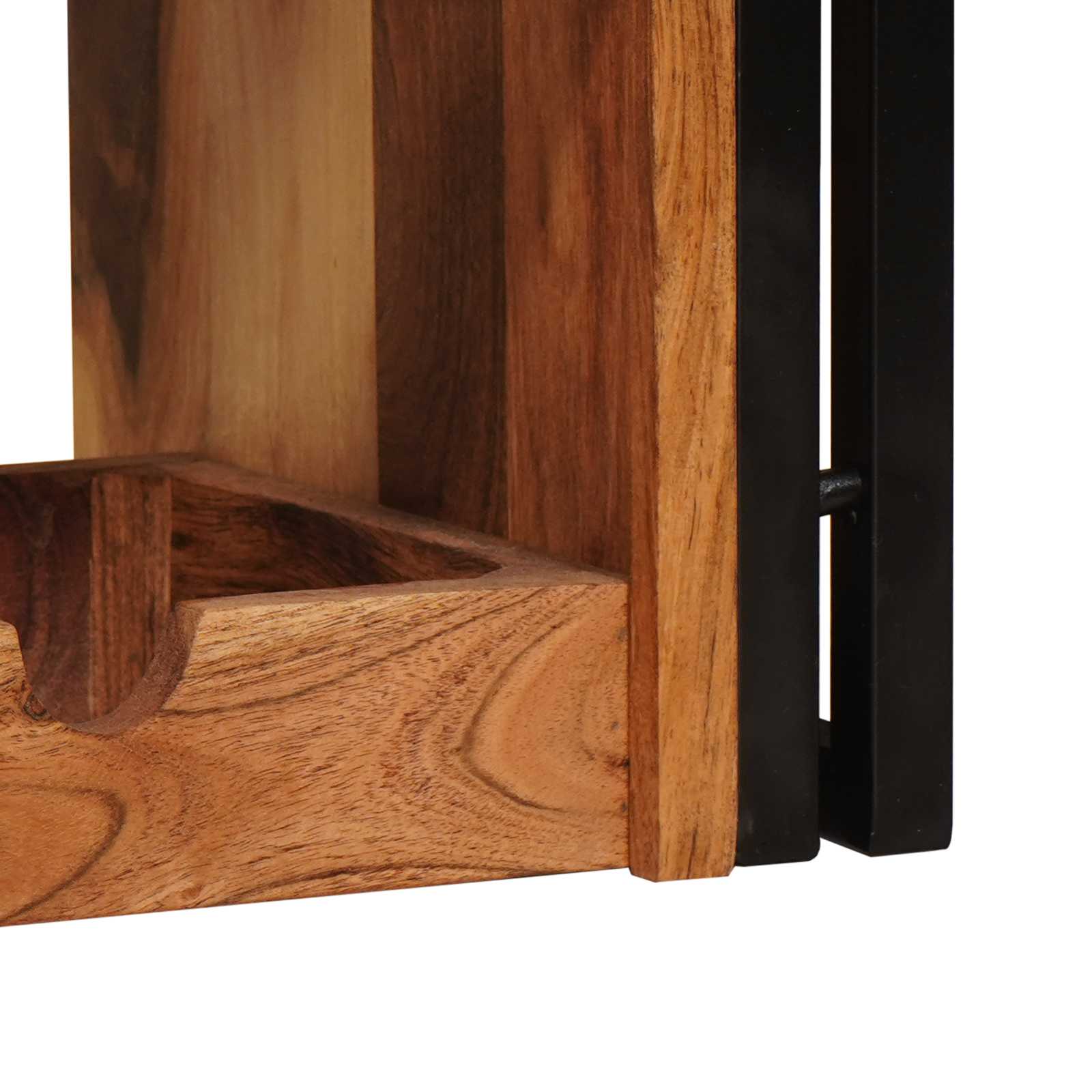 Weinregal Braun 120 x 45 x 33 cm Massivholz Akazie
