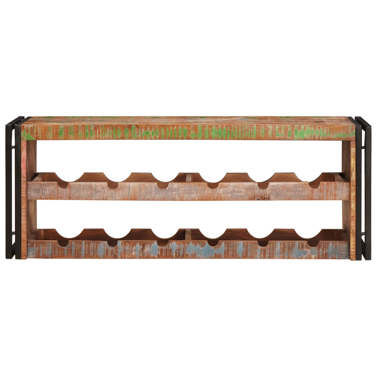 Weinregal Braun 120 x 45 x 33 cm Massives Altholz