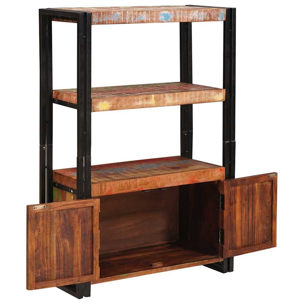 Bücherregal mit Türen Braun Massives recyceltes Holz und Metall