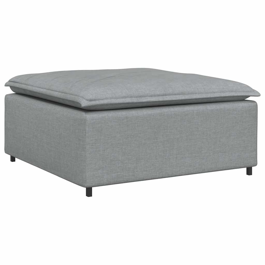 Modulares Sofa mit Fußhocker und Kissen Hellgrau