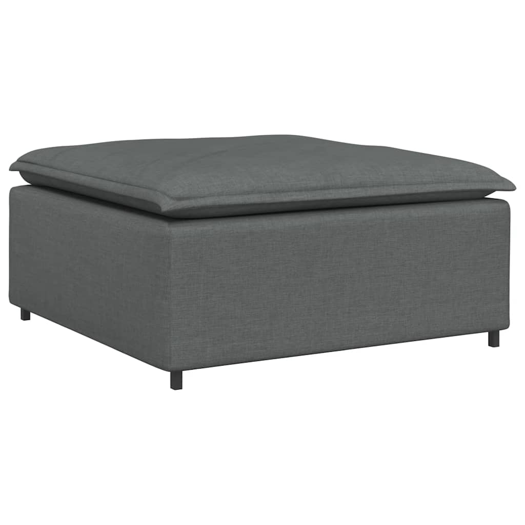 Modulares Sofa mit Fußhocker und Kissen Dunkelgrau