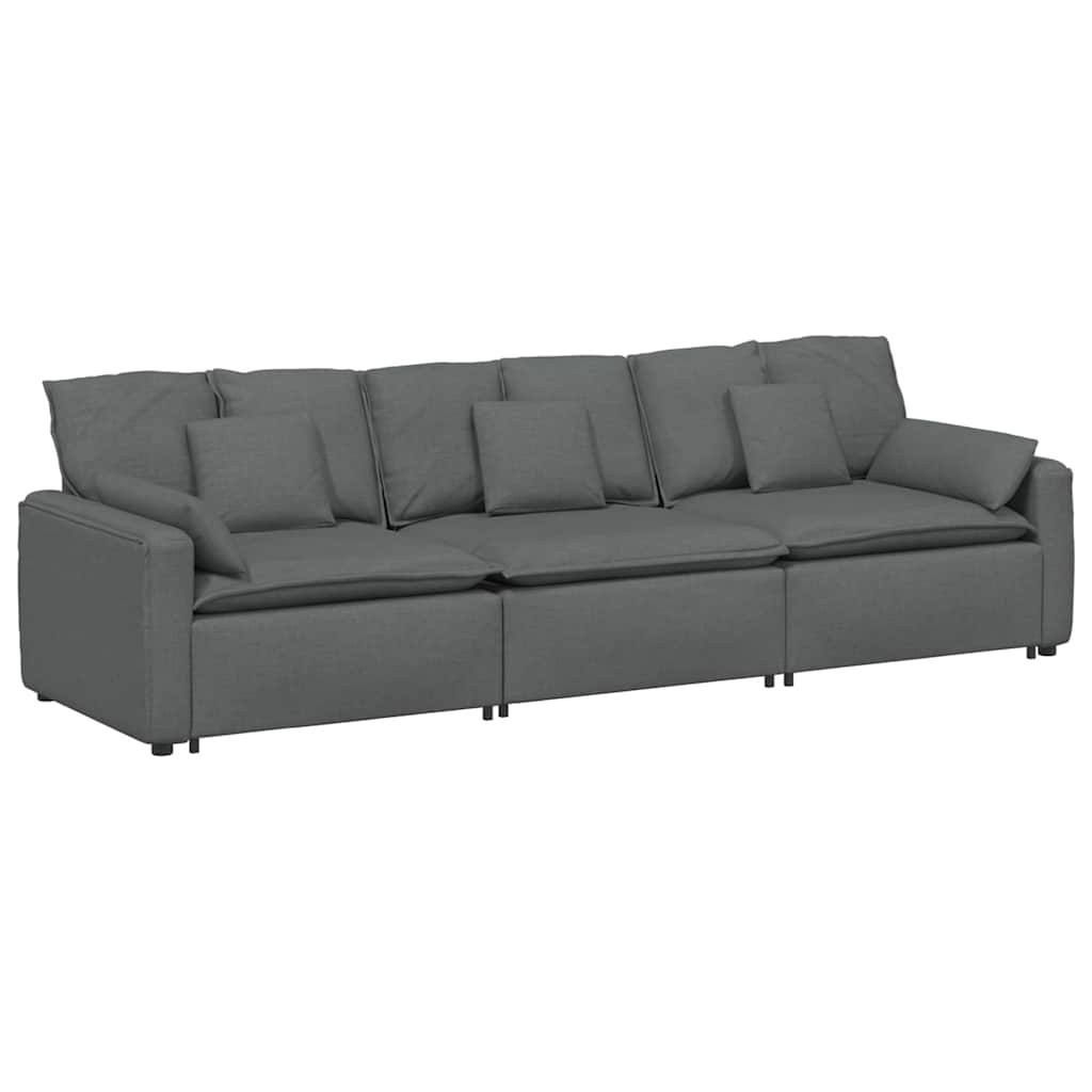 Modulares Sofa mit Kissen Dunkelgrau