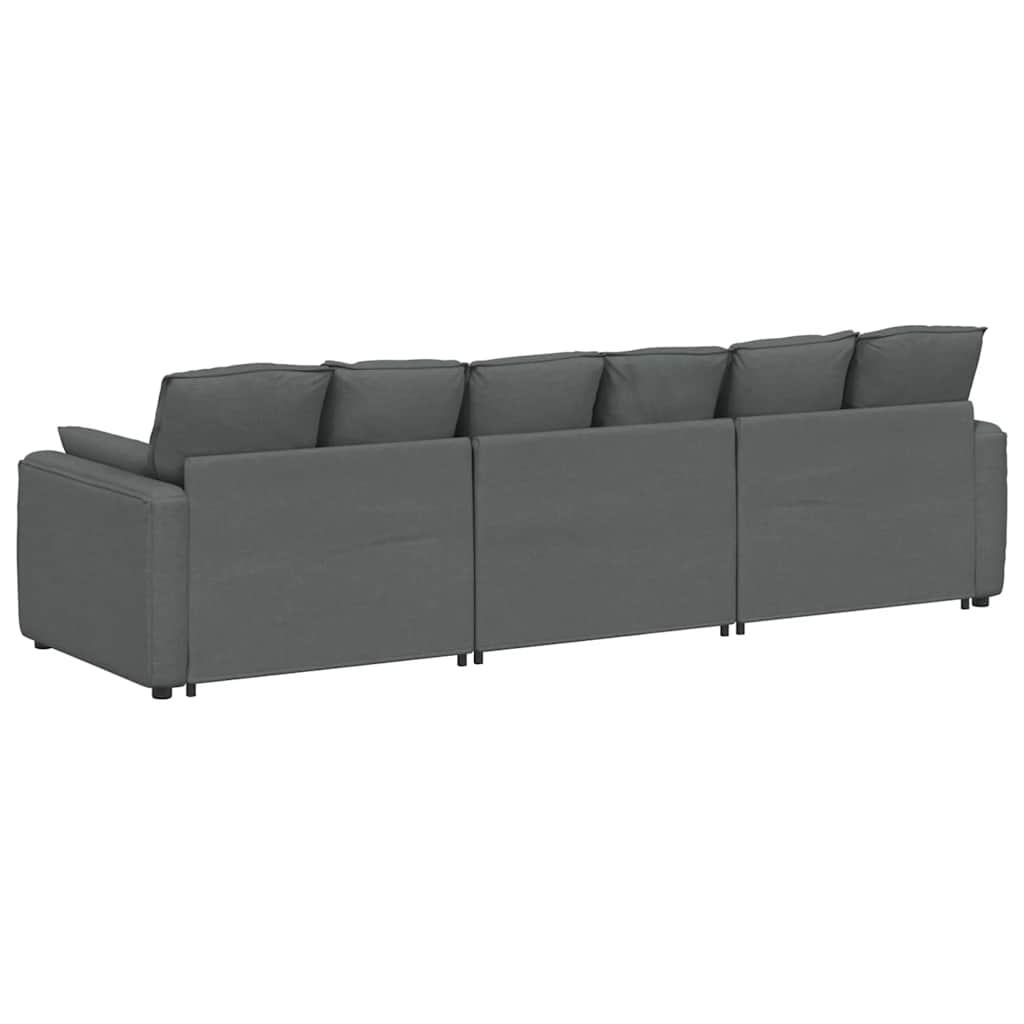 Modulares Sofa mit Kissen Dunkelgrau