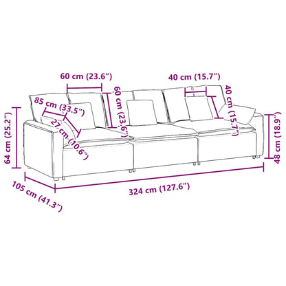 Modulares Sofa mit Kissen Dunkelgrau
