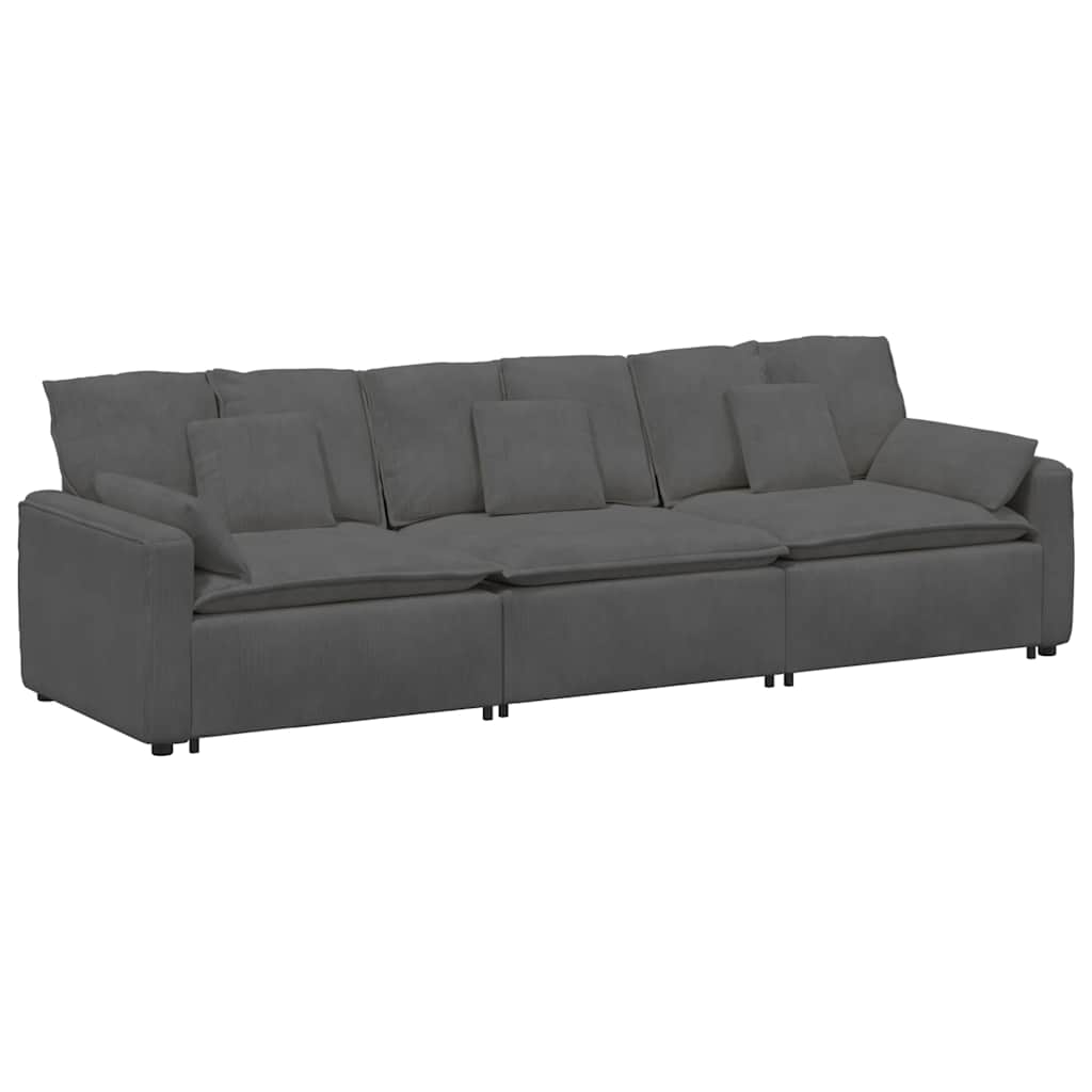 Modulares Sofa mit Kissen Dunkelgrau