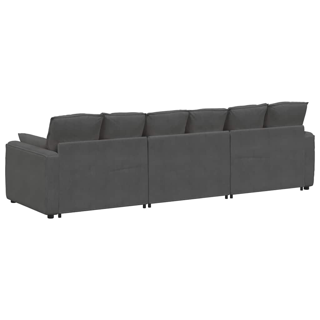 Modulares Sofa mit Kissen Dunkelgrau